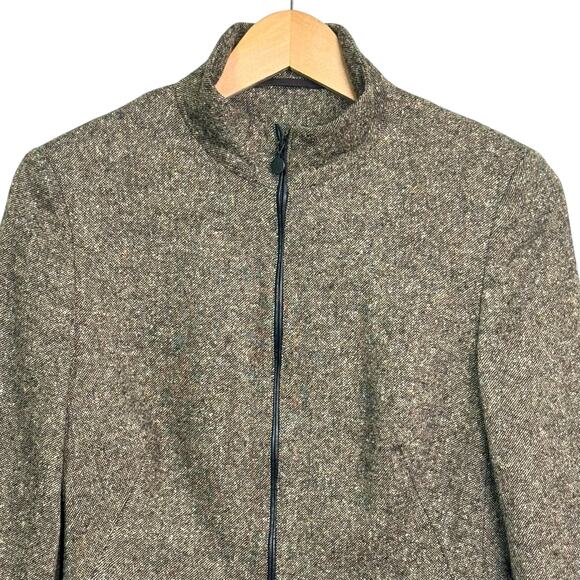 Akris Punto Made in Italy Size 8 Tweed Zip Up Wool Silk Blend Jacket - Picture 3 of 9